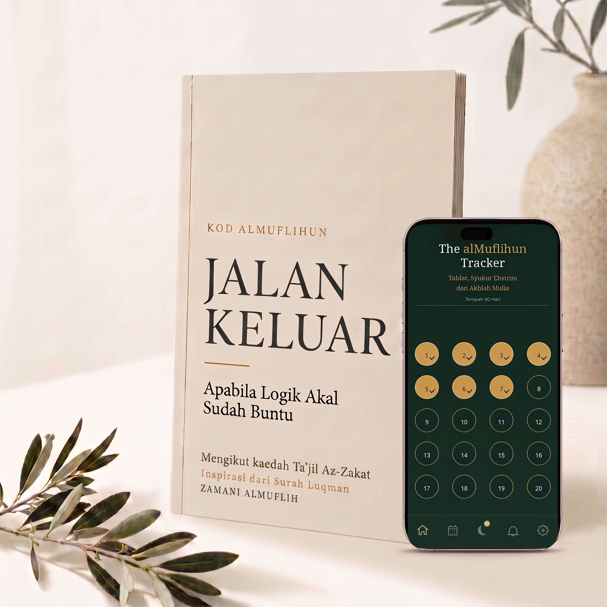 Kulit e-buku Jalan Keluar bersama aplikasi alMuflihun Tracker